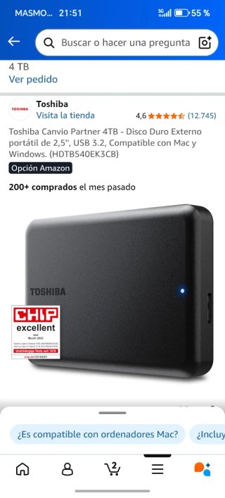 Toshiba Canvio Partner 4TB - Disco Duro externo