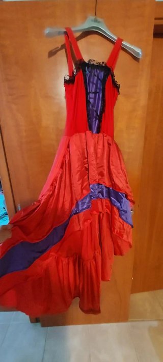 Disfraz de Can Can Rojo y Morado