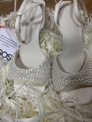 Zapatos de Novia ASOS Talla 38 Perlas blancas