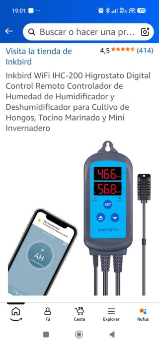 Inkbird IHC-200 Higrostato WiFi Nuevo