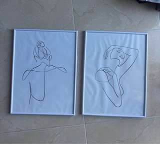 Pack 2 Cuadros Abstractos Mujer