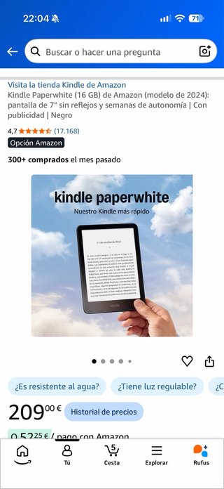 Kindle Paperwhite 16GB gen 12 como nuevo