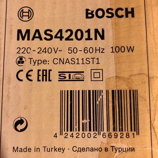 BOSCH rebanadora Corfafiambres plegable nueva