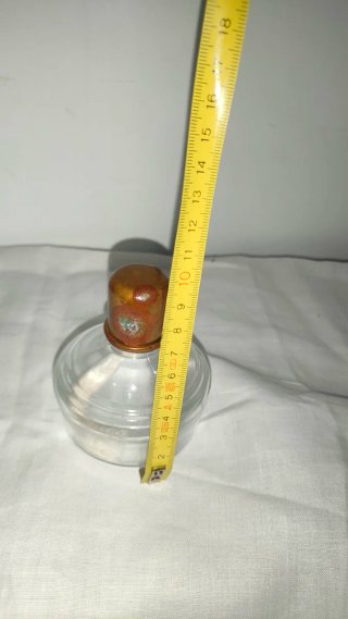 Mechero alcohol bronce vidrio antiguo