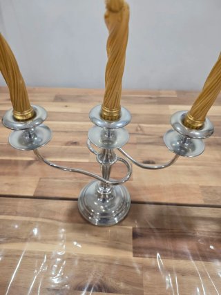 Candelabro 3 Brazos Bañado en Plata