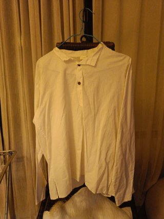 Camisa algodón India Blanca Manga Larga