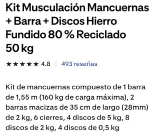 Set de Pesas con Barra y Mancuernas