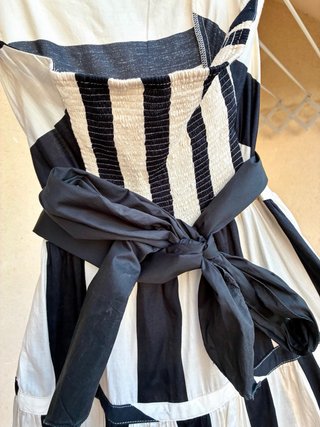Vestido largo rayas blanco y negro