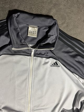 Chaqueta Adidas Retro Triple Raya Gris Talla XL