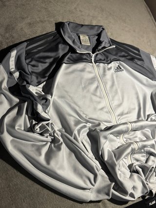 Chaqueta Adidas Retro Triple Raya Gris Talla XL