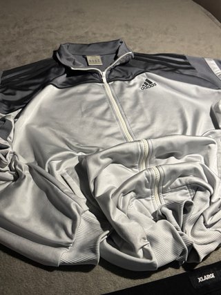 Chaqueta Adidas Retro Triple Raya Gris Talla XL