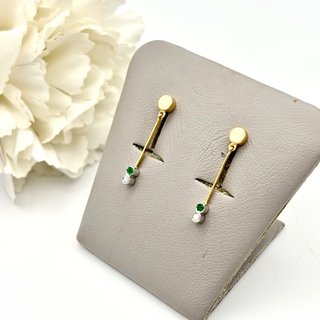 Pendientes de Oro 18kt con esmeraldas y diamantes