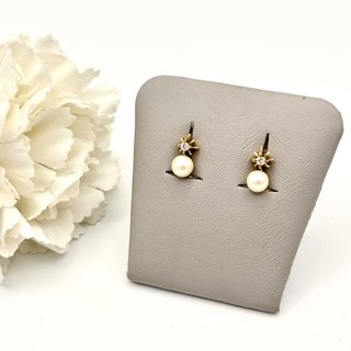 Pendientes de Oro 18kt con Perla y diamantes