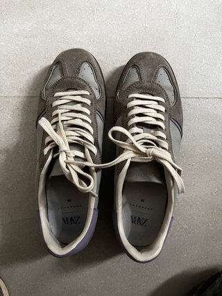Zapatillas Zara Talla 39 Marrón/Gris