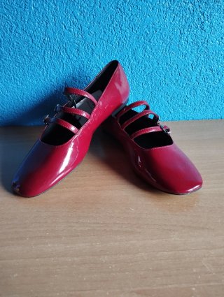 Bailarinas rojas Mary Jane charol