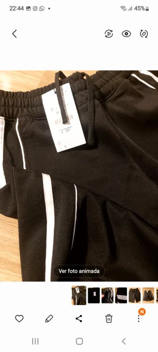 Bermuda Chándal Baggy Negra ZARA Talla S