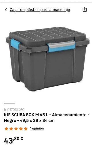 Caja KIS SCUBA M 45L Hermética para almacenamiento