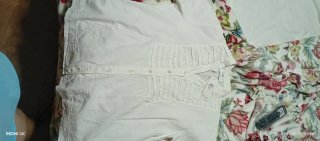 Camisa de algodón blanca mujer manga corta