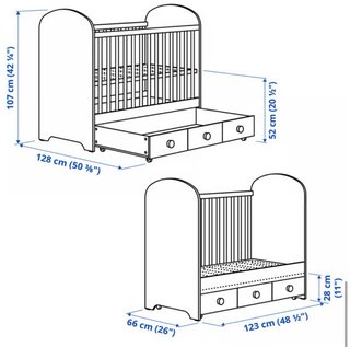 Cuna con cajón IKEA modelo Gonatt