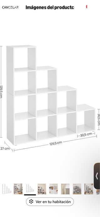 Estantería Escalera 10 Cubos VASAGLE