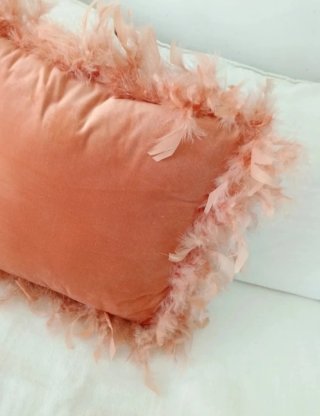 Cojín Zara Home Plumas Coral