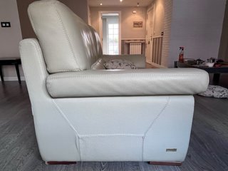 Juego 2 sofás piel beige