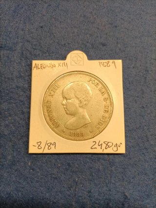 Moneda 5 Pesetas Alfonso XIII 1889