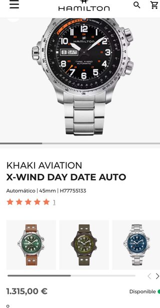 Reloj Hamilton Khaki Aviation X-Wind Automático.