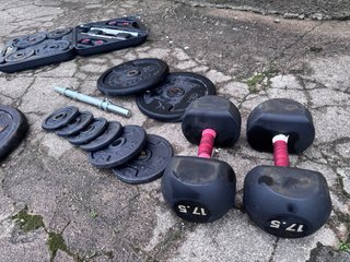 Banco de pesas, Discos, Kit de Mancuernas