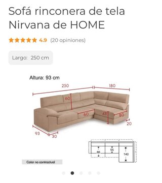 Sofá rinconera gris La Tienda HOME