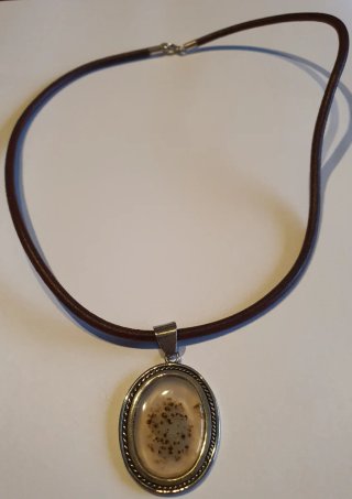 Colgante Plata Piedra Natural Marrón