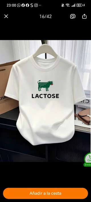 Camiseta LACTOSE con estampado de vaca