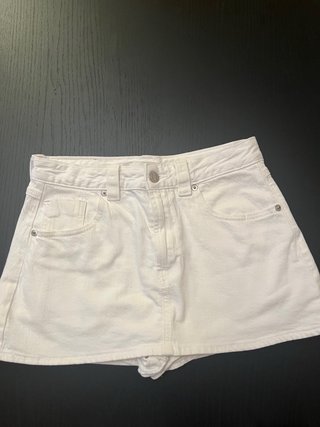 Falda pantalón vaquera blanca