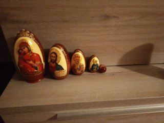 Matrioska Icona Ortodossa Vergine con Bambino