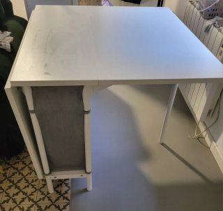 Mesa abatible salón blanca y gris