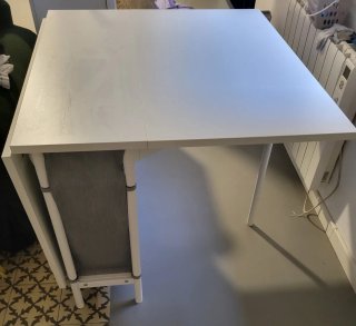 Mesa abatible salón blanca y gris