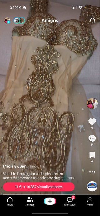 Vestido de fiesta con pedrería boda gitana