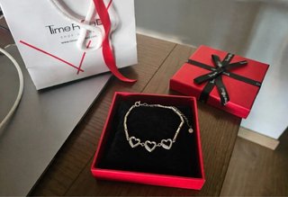 Pulsera Time Road Corazones Plata