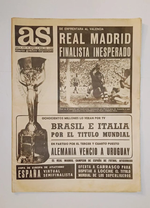 ​Diario AS 21/6/1970 Día Final Mundial México 70.