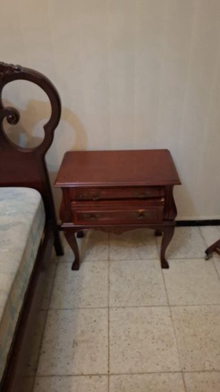 Conjunto Muebles Antiguos Madera y Tela