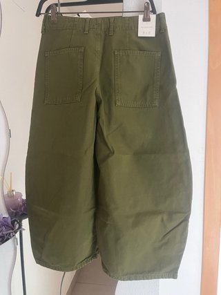 Pantalón Cargo Capri Zara Verde Talla 38-M