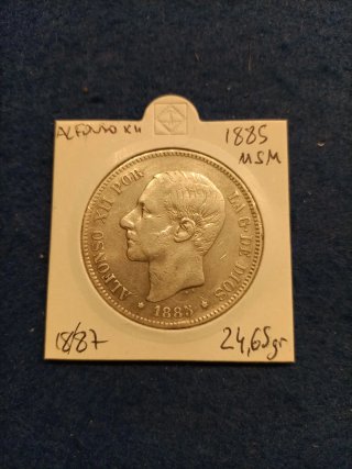 Moneda 5 Pesetas Alfonso XII 1885