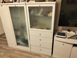 Mueble de Salón Blanco con Vitrina