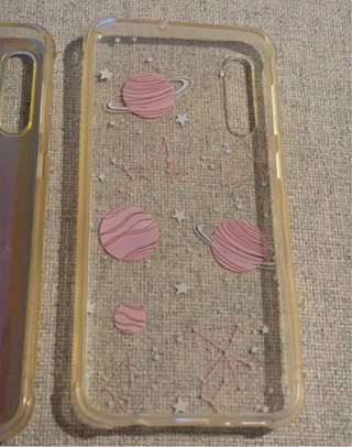 Fundas Samsung A50 Morada, Transparente y planetas