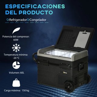 Nevera portátil eléctrica 60L 12/24/240V