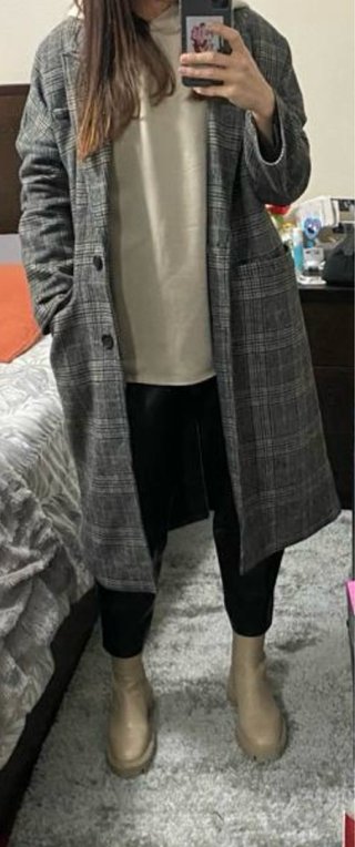 Abrigo cuadros vintage Zara