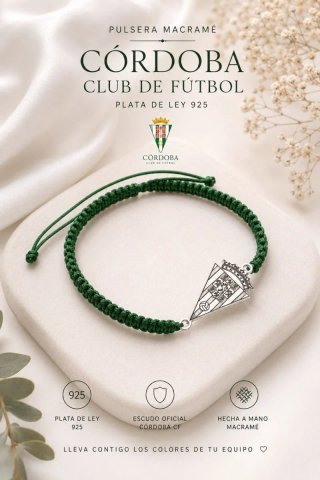 Pulsera Equipo Plata 925 Macramé Verde