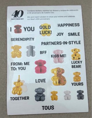Stickers Oso Tous 40 Aniversario