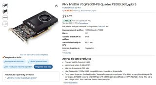 NVIDIA Quadro P2000 5GB GDDR5 Tarjeta Gráfica