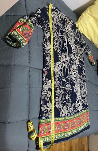 Vestido moda francesa estampado otoño talla única